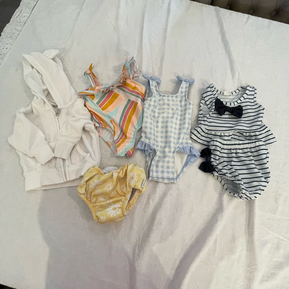 Bathing Suits and Terry Cloth Coverup